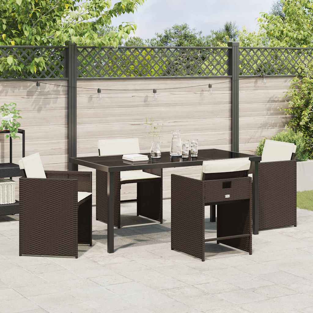 Kert étkező szett 5 pcs Barna polirattan