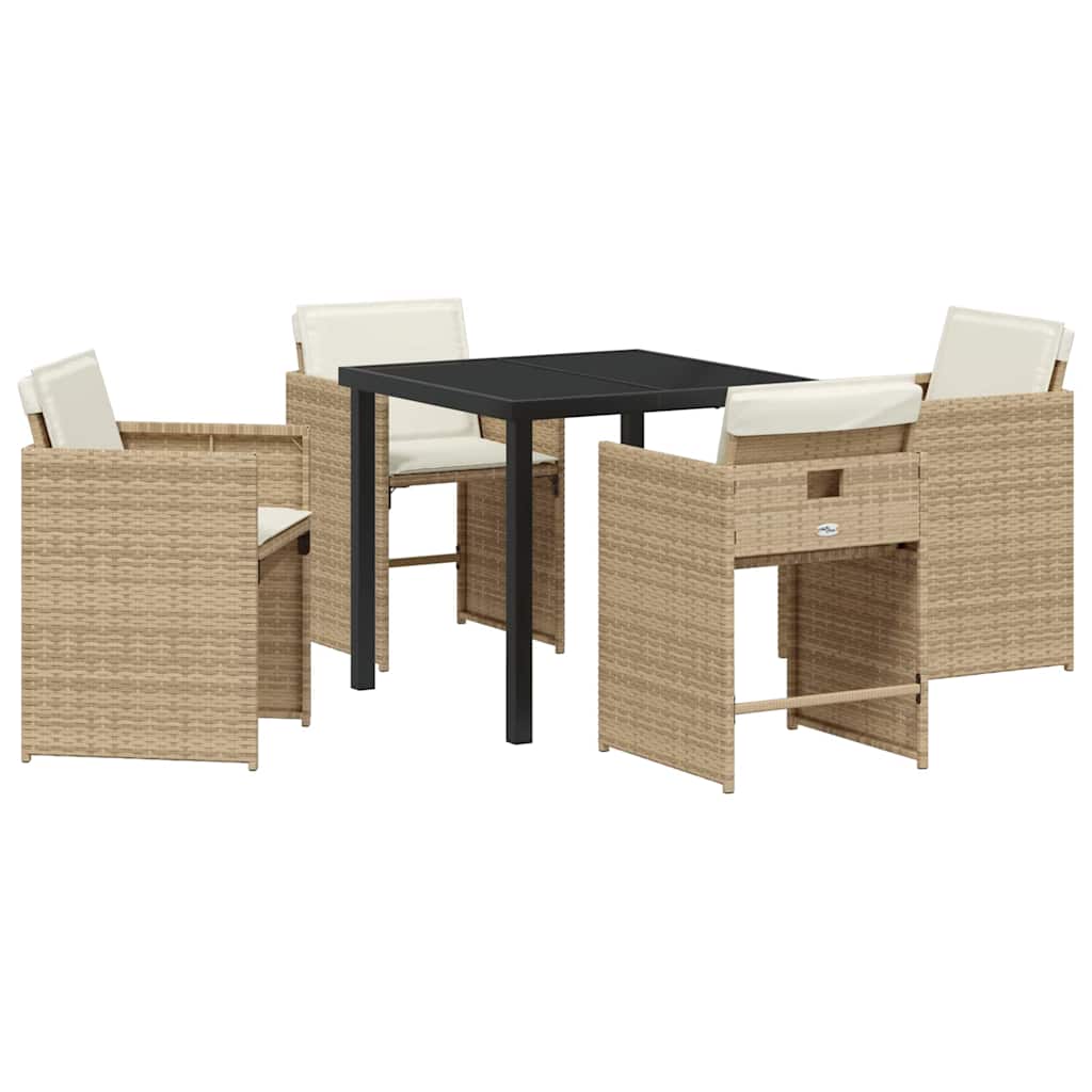 Kert étkező szett 5 pcs Bézs polirattan