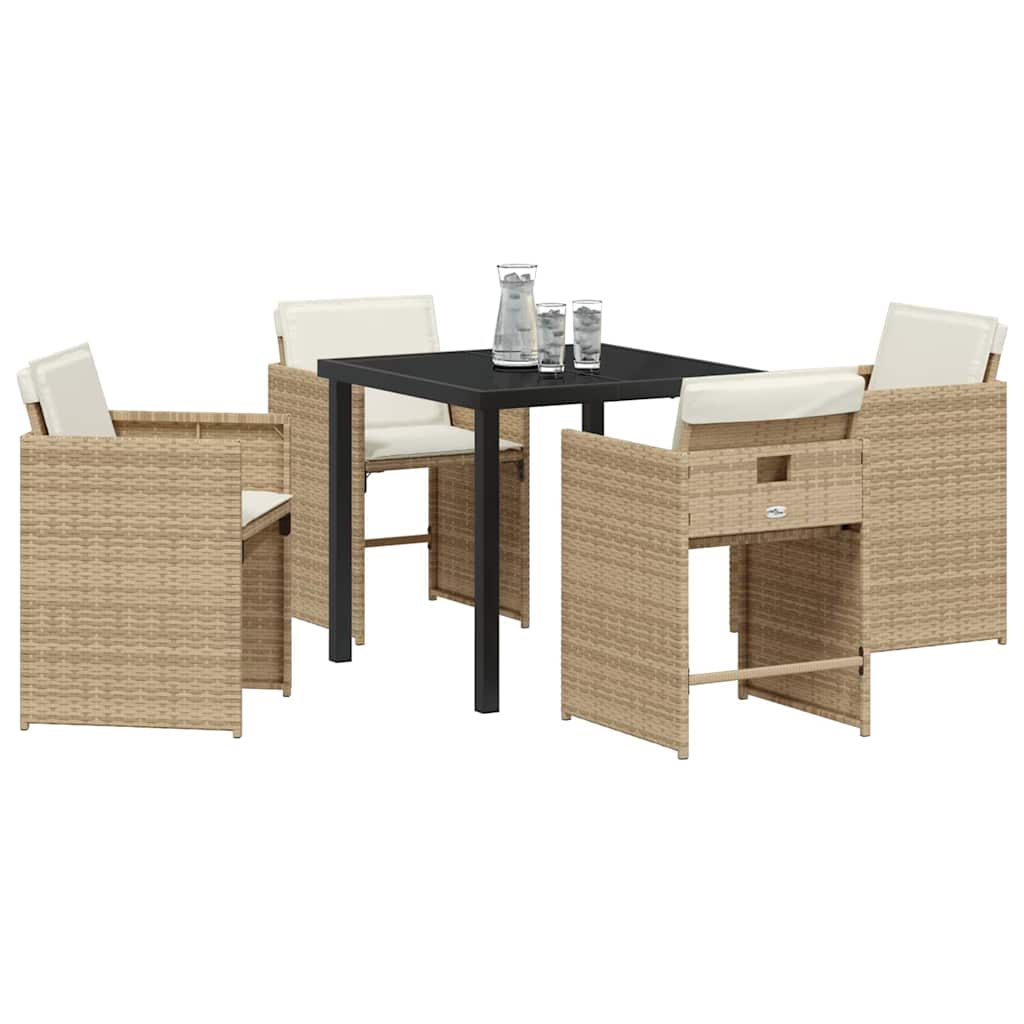 Kert étkező szett 5 pcs Bézs polirattan
