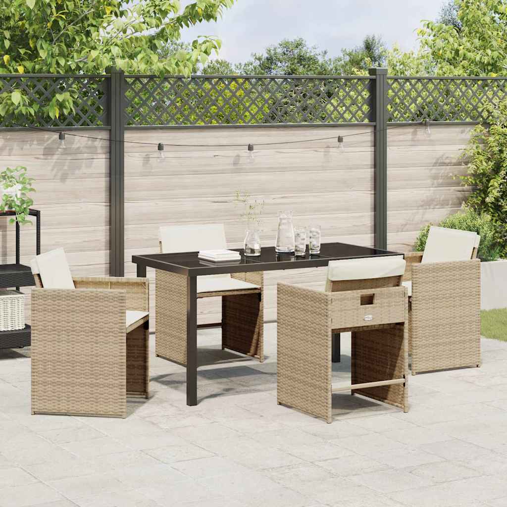 Kert étkező szett 5 pcs Bézs polirattan