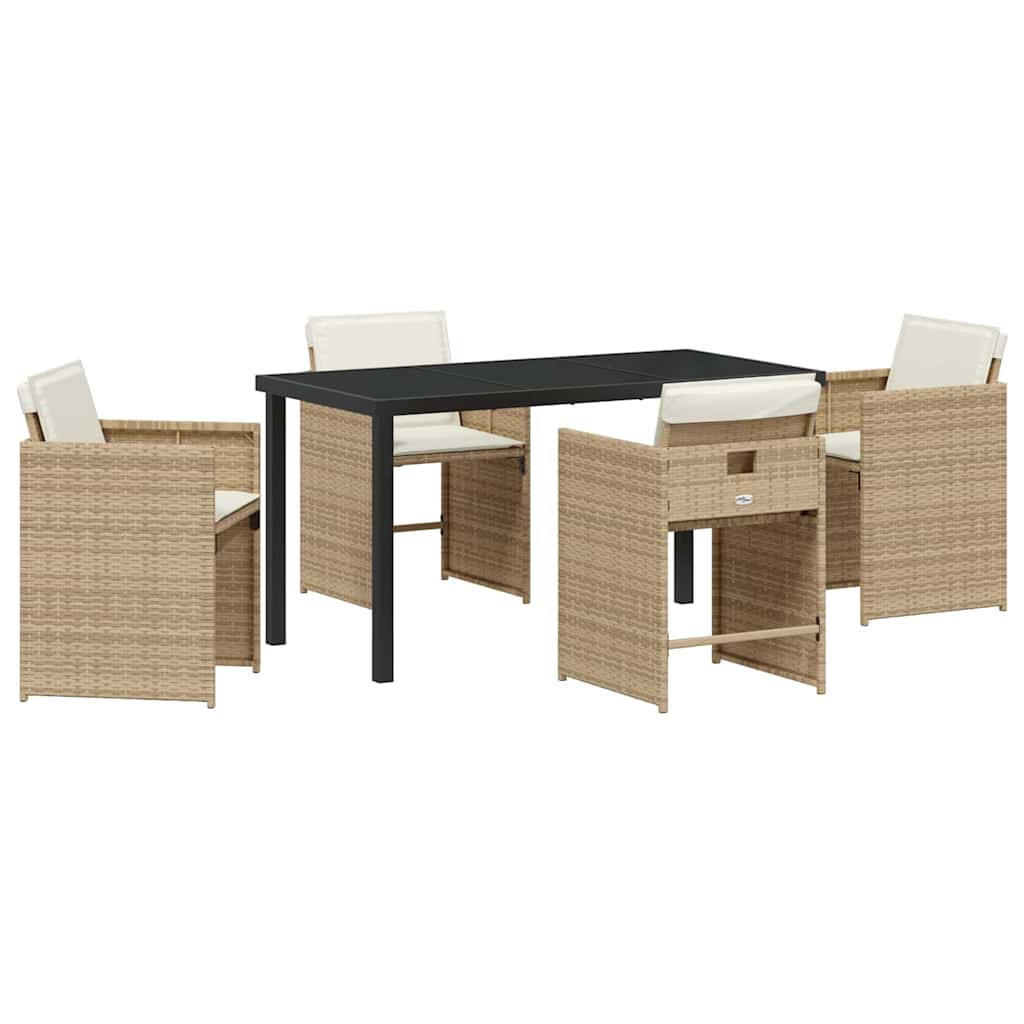 Kert étkező szett 5 pcs Bézs polirattan