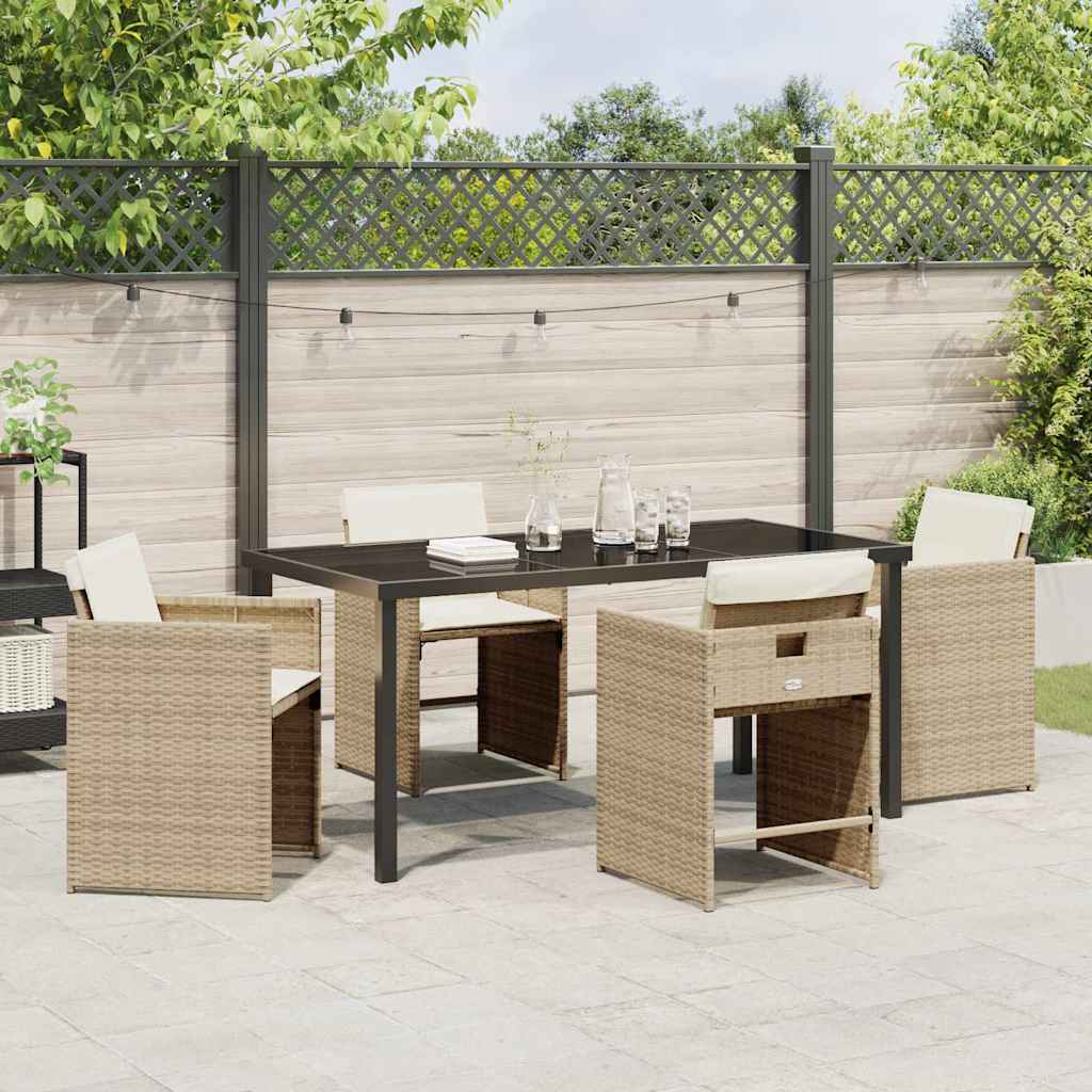 Kert étkező szett 5 pcs Bézs polirattan