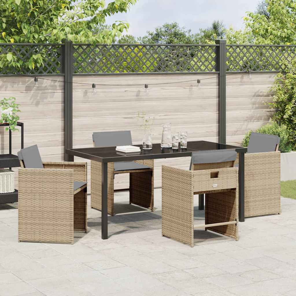 Kert étkező szett 5 pcs Bézs polirattan