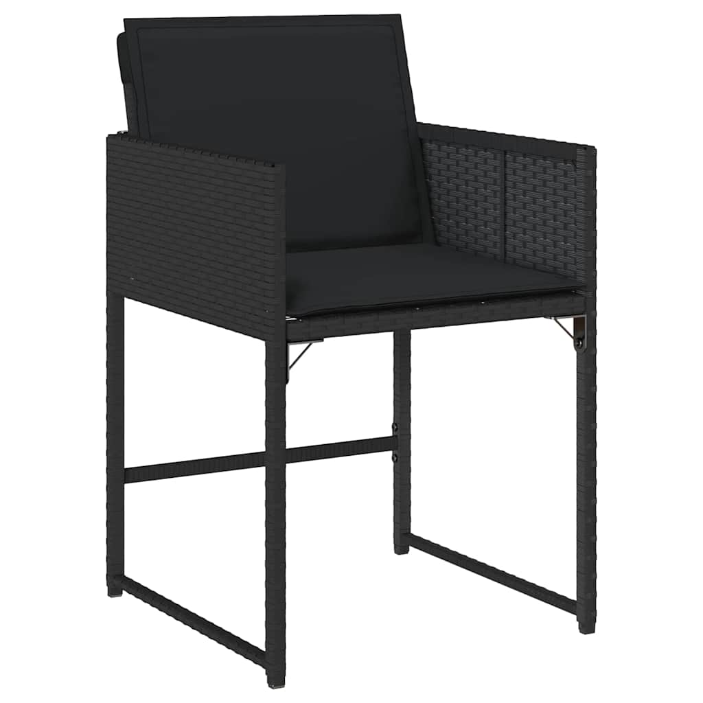 Kert étkező szett 5 pcs Fekete polirattan