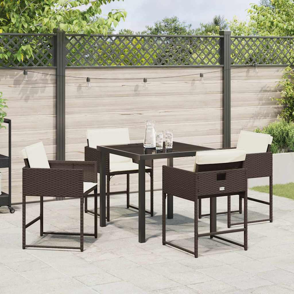 Kert étkező szett 5 pcs Barna polirattan
