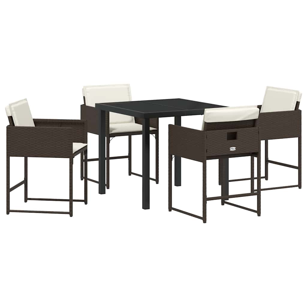 Kert étkező szett 5 pcs Barna polirattan