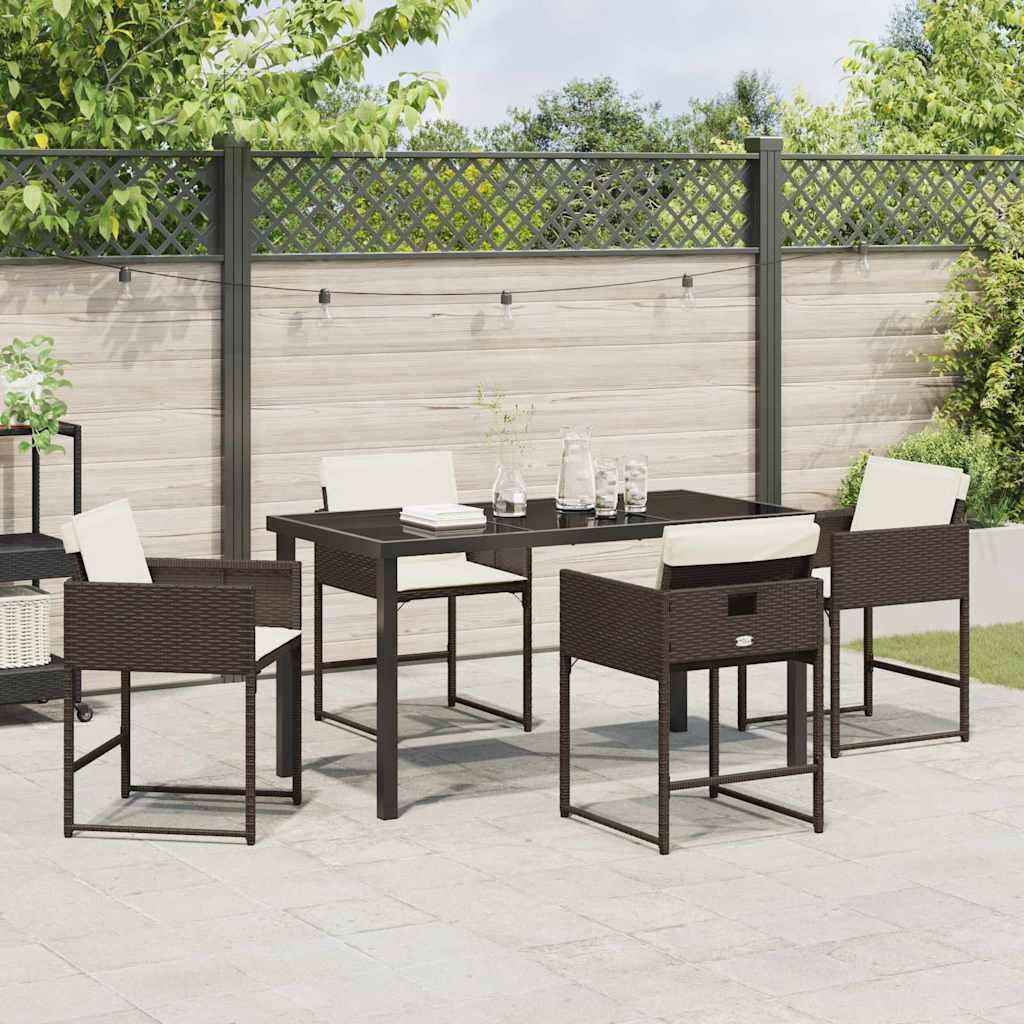 Kert étkező szett 5 pcs Barna polirattan