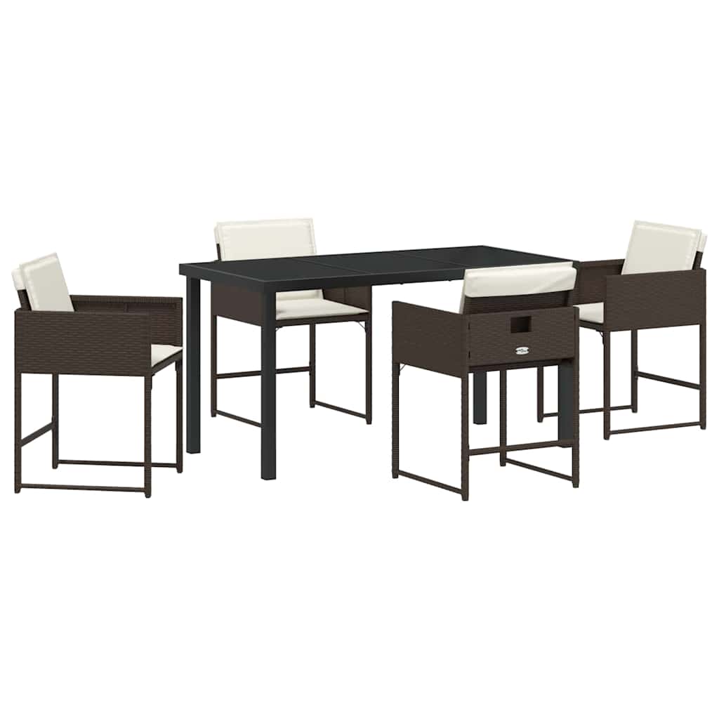 Kert étkező szett 5 pcs Barna polirattan