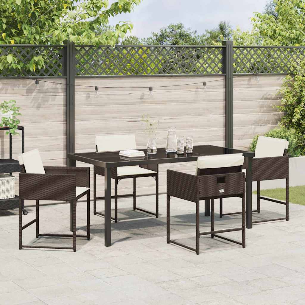Kert étkező szett 5 pcs Barna polirattan
