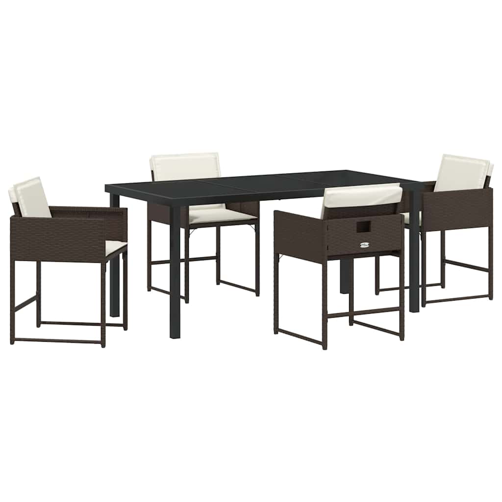 Kert étkező szett 5 pcs Barna polirattan