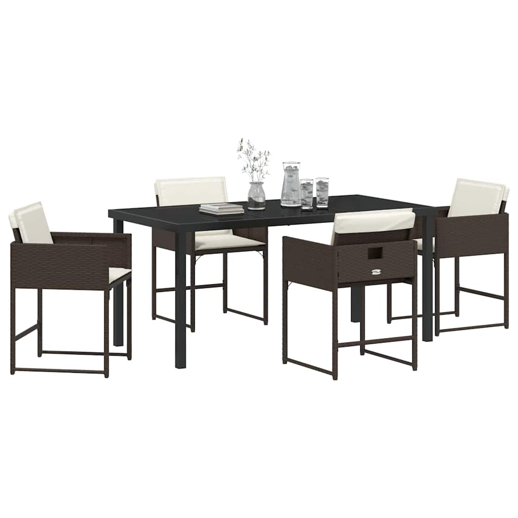 Kert étkező szett 5 pcs Barna polirattan