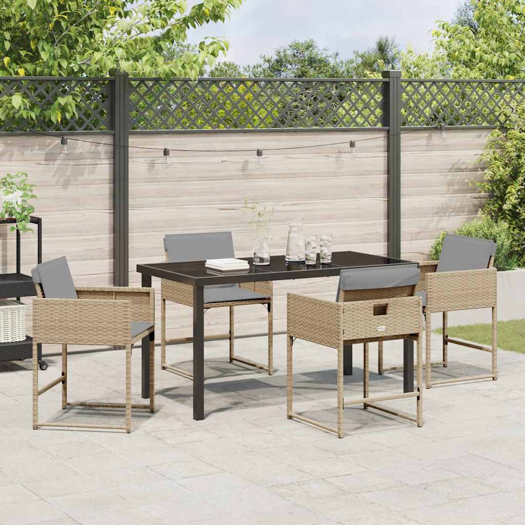 Kert étkező szett 5 pcs Bézs polirattan