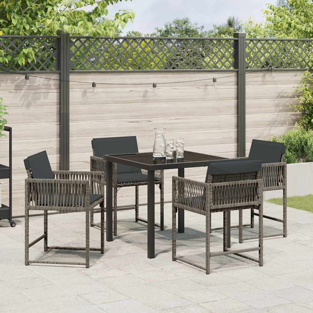 Kert étkező szett 5 pcs Szürke polirattan