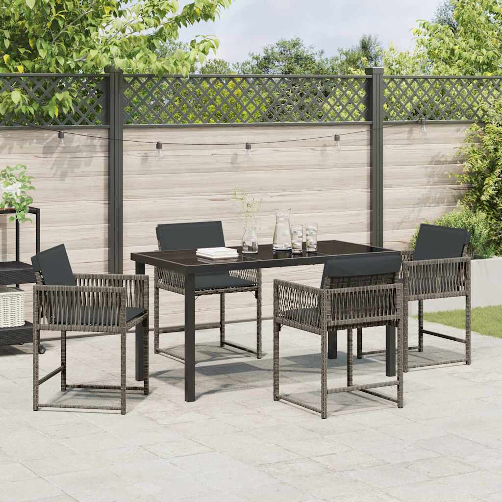 Kert étkező szett 5 pcs Szürke polirattan