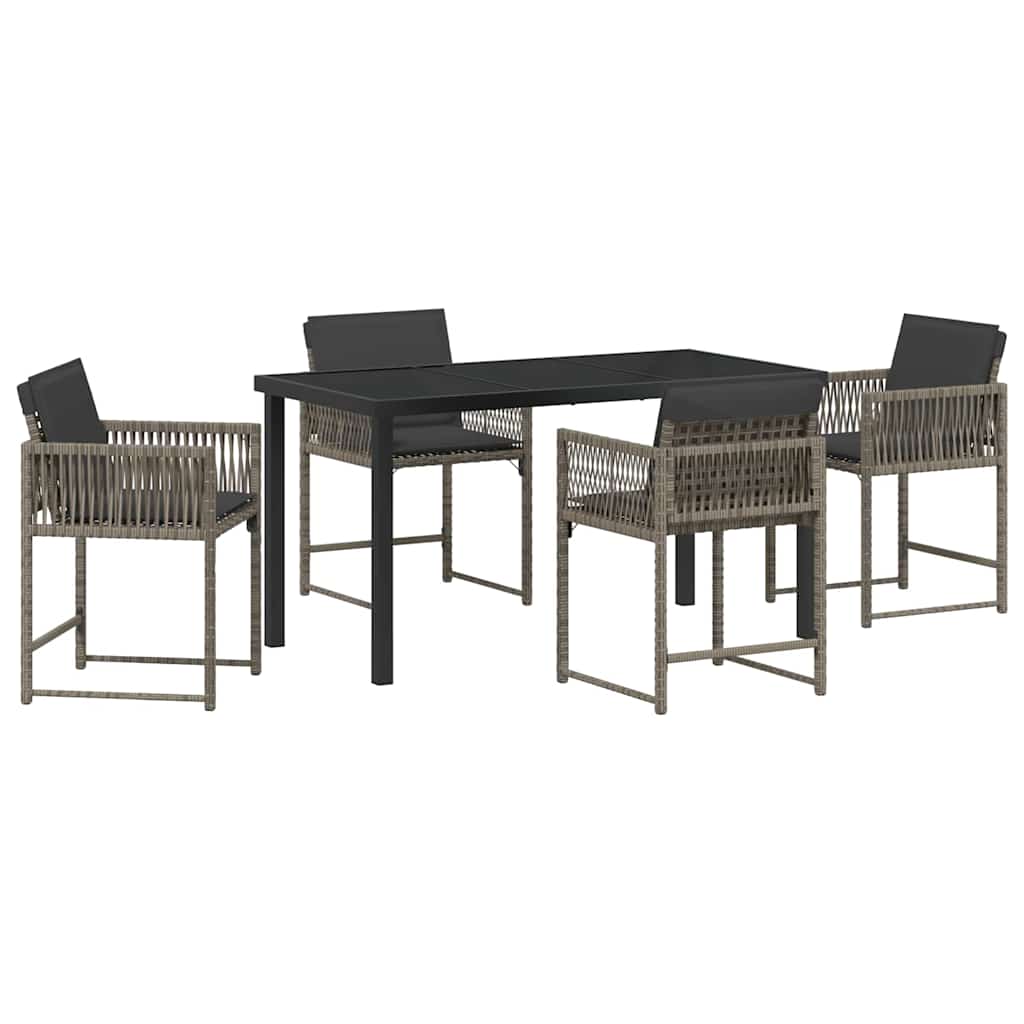 Kert étkező szett 5 pcs Szürke polirattan
