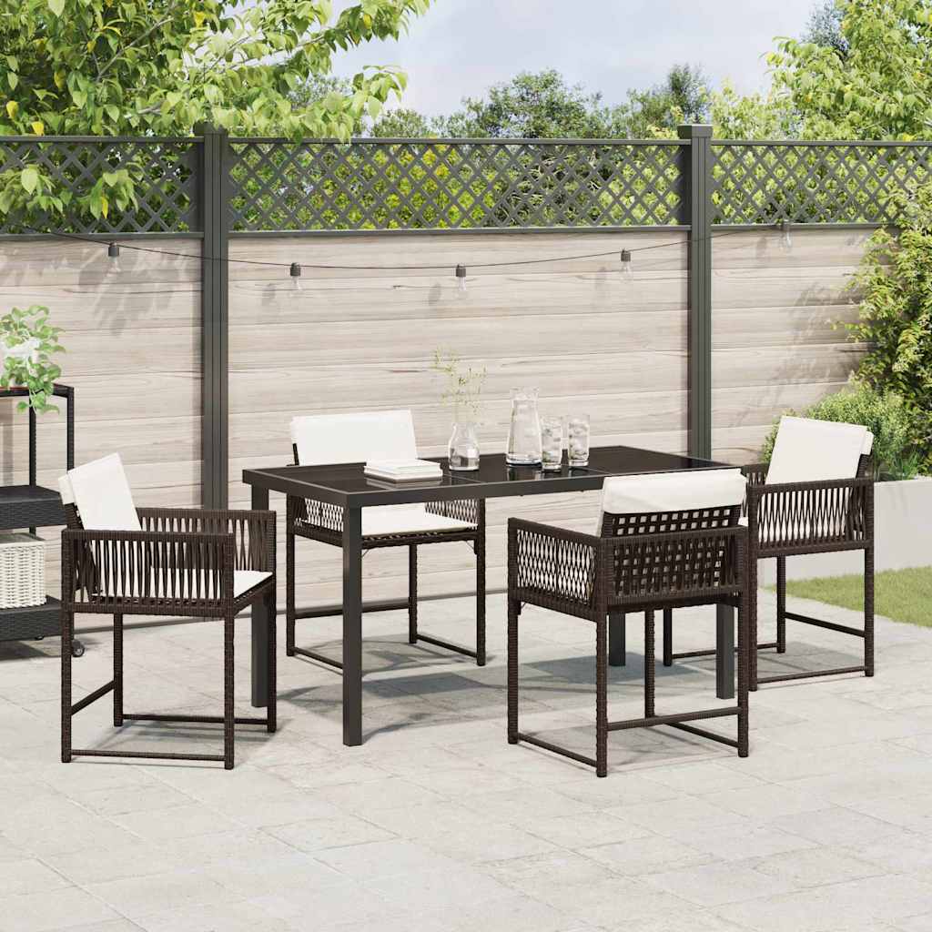 Kert étkező szett 5 pcs Barna polirattan