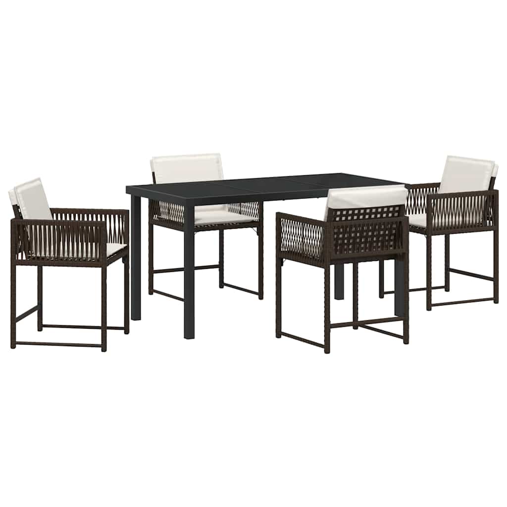 Kert étkező szett 5 pcs Barna polirattan