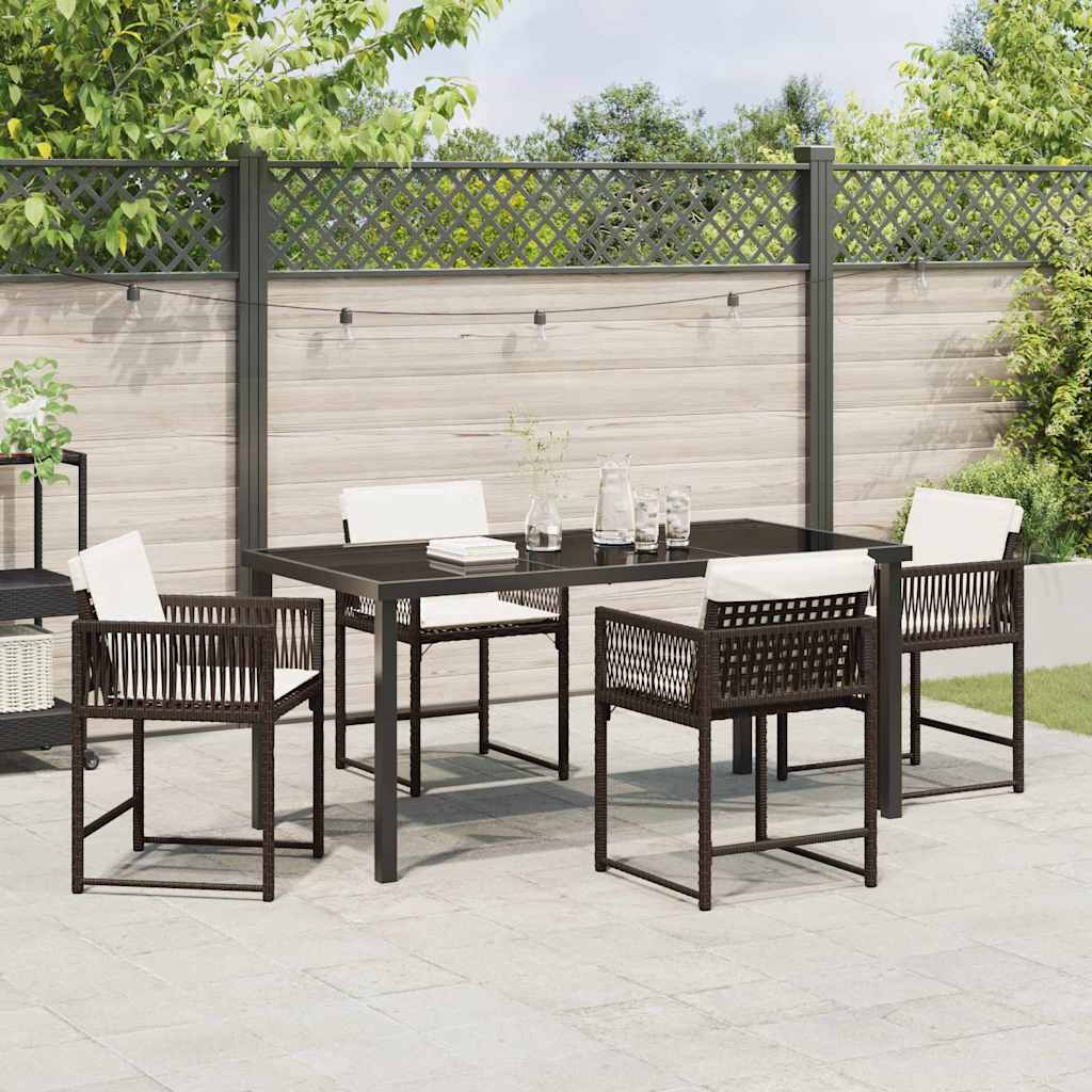 Kert étkező szett 5 pcs Barna polirattan