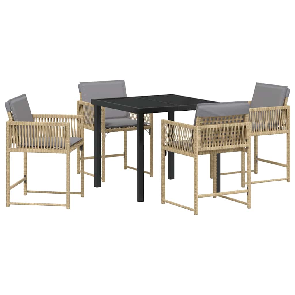 Kert étkező szett 5 pcs Bézs polirattan
