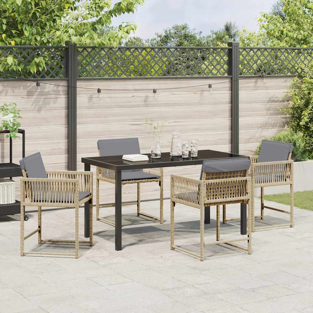 Kert étkező szett 5 pcs Bézs polirattan