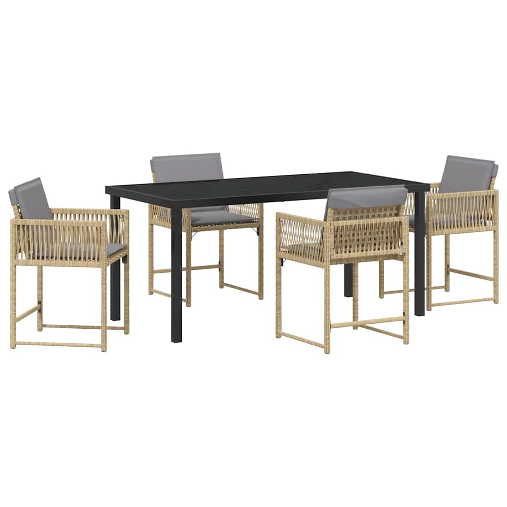 Kert étkező szett 5 pcs Bézs polirattan