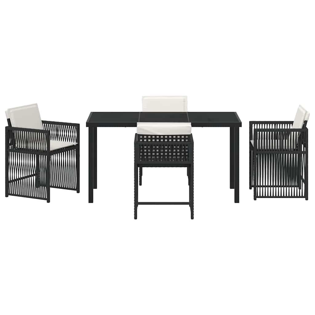 Kert étkező szett 5 pcs Fekete polirattan