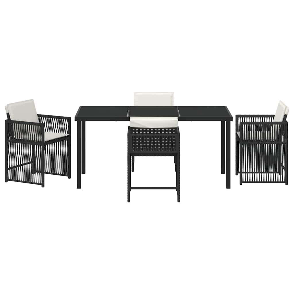 Kert étkező szett 5 pcs Fekete polirattan
