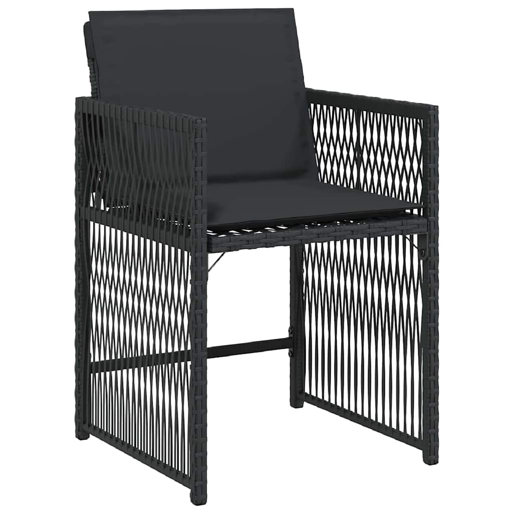 Kert étkező szett 5 pcs Fekete polirattan