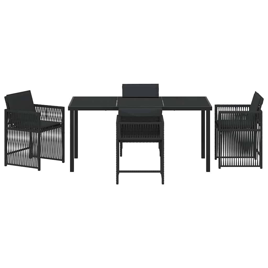 Kert étkező szett 5 pcs Fekete polirattan