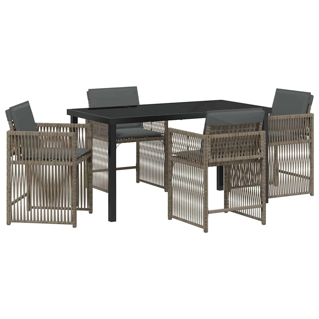 Kert étkező szett 5 pcs Szürke polirattan