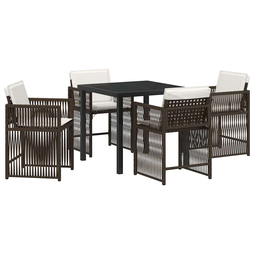 Kert étkező szett 5 pcs Barna polirattan