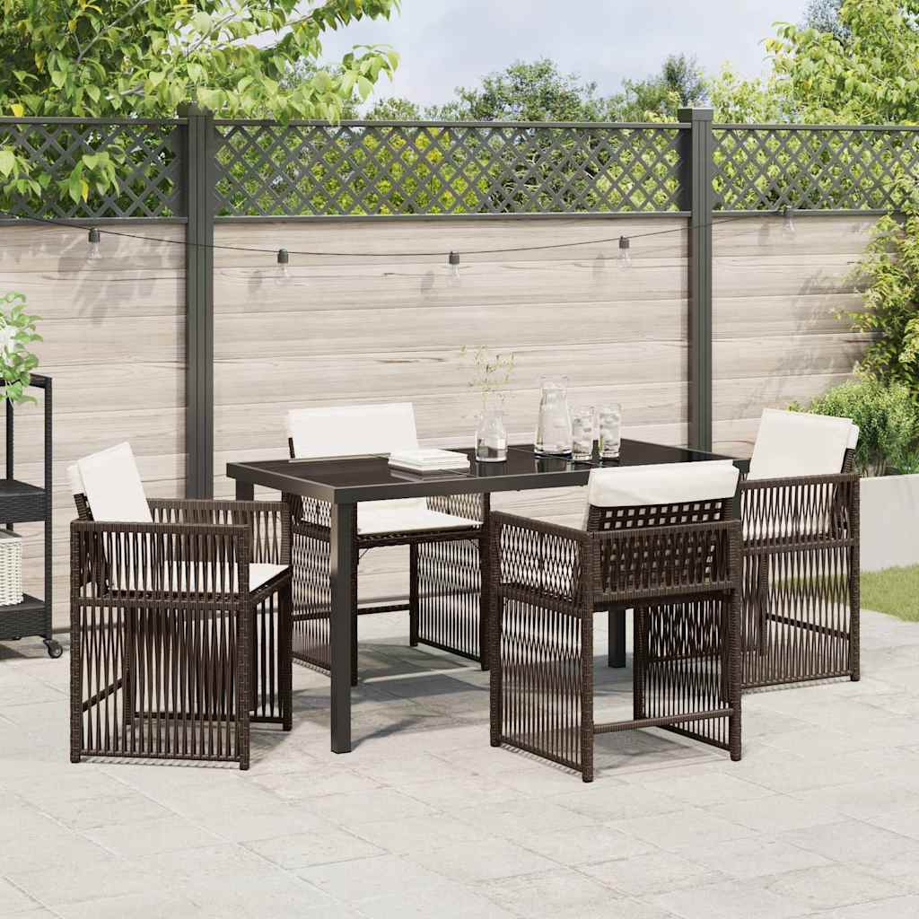 Kert étkező szett 5 pcs Barna polirattan