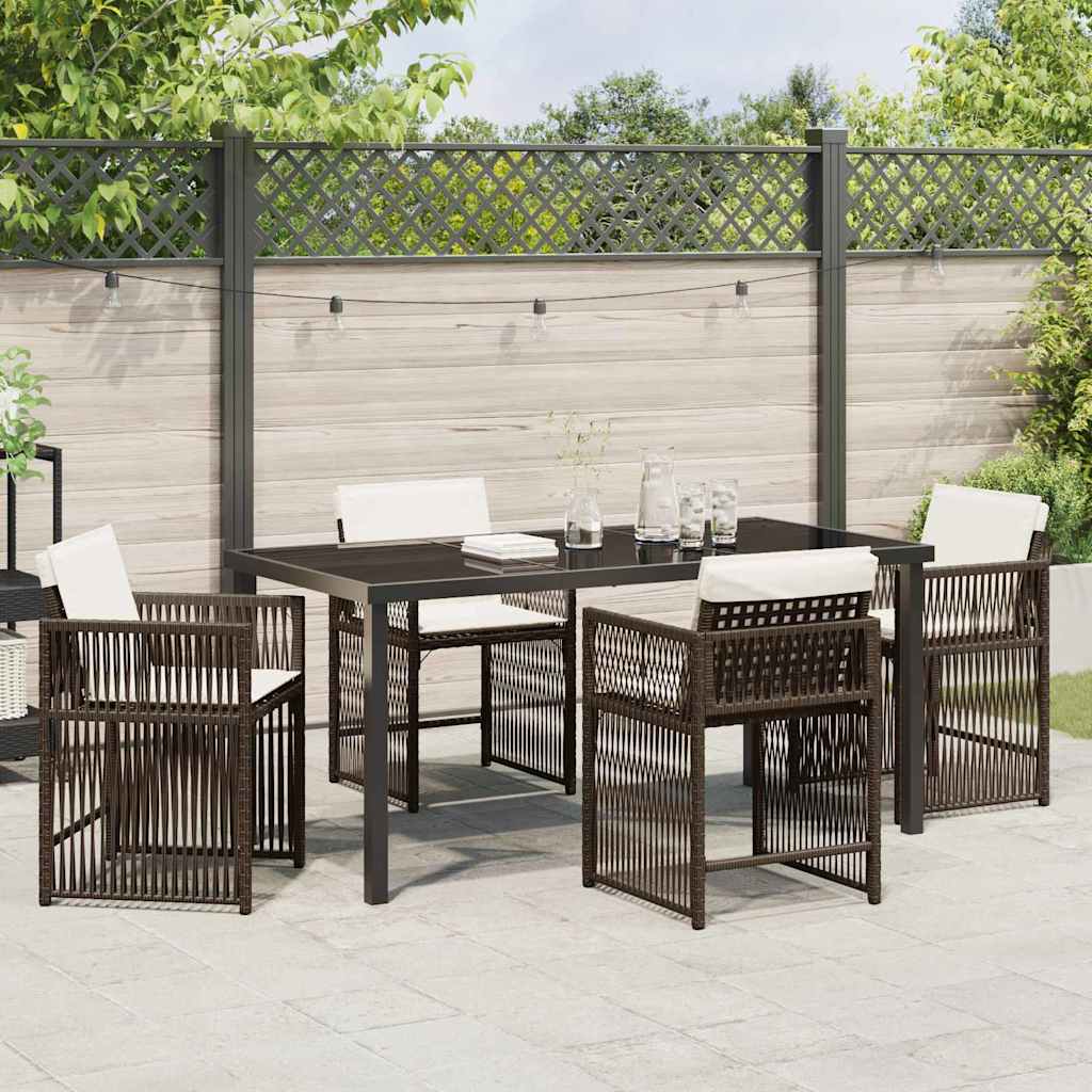 Kert étkező szett 5 pcs Barna polirattan
