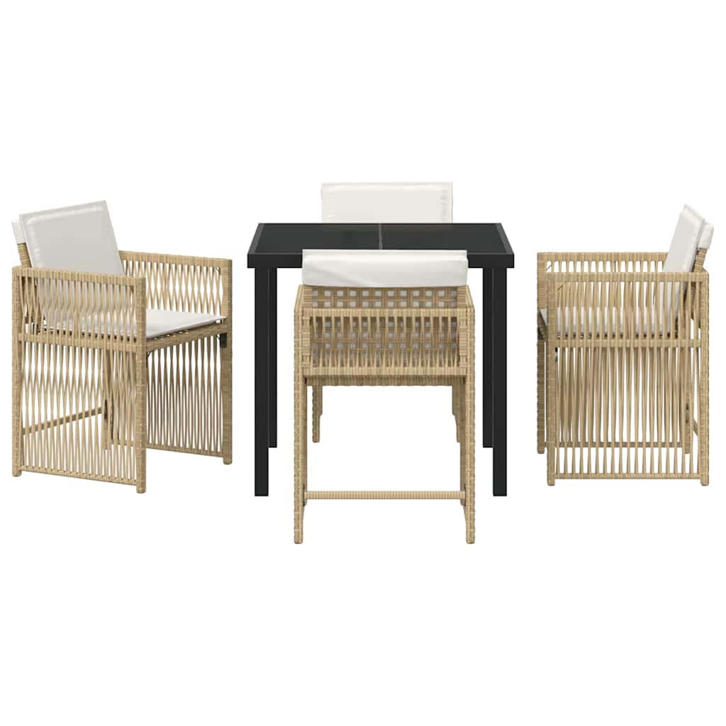 Kert étkező szett 5 pcs Bézs polirattan