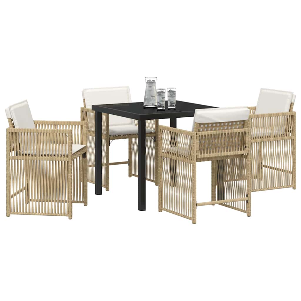 Kert étkező szett 5 pcs Bézs polirattan