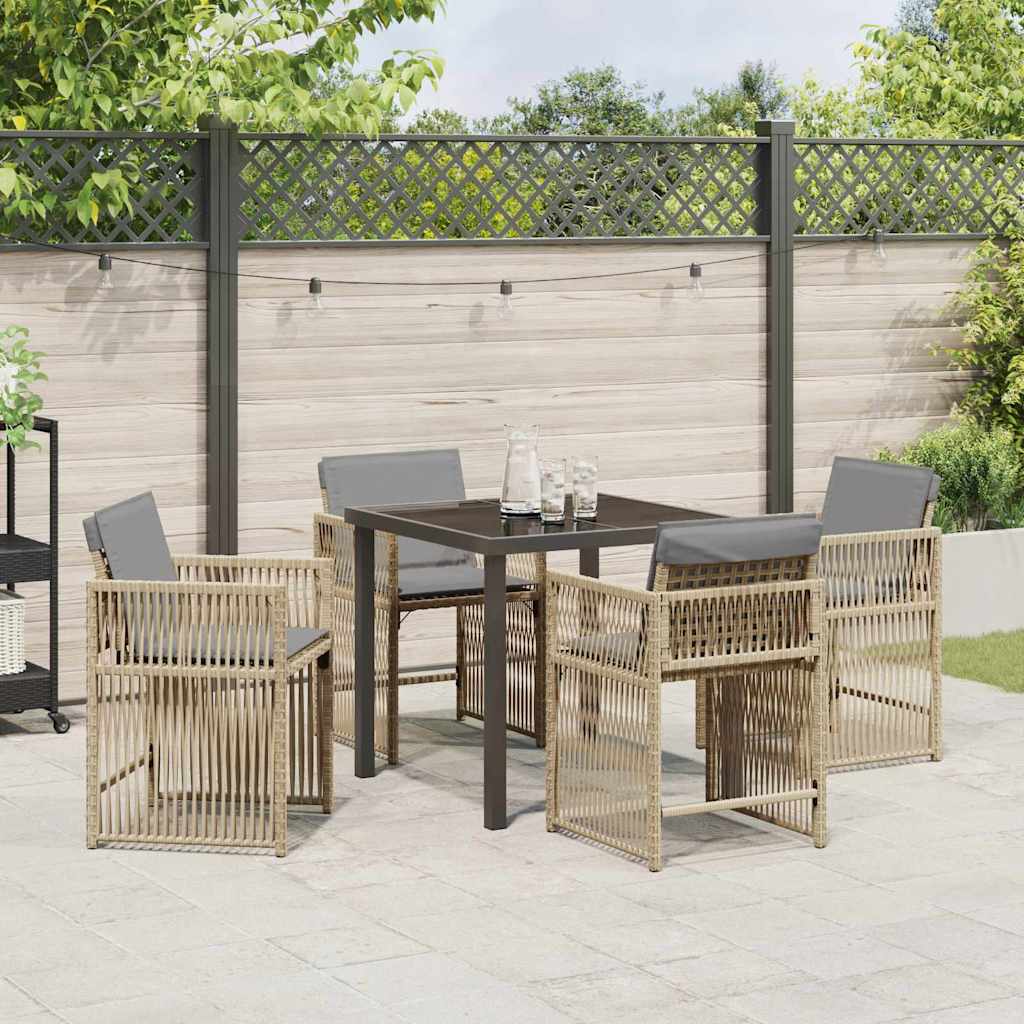 Kert étkező szett 5 pcs Bézs polirattan