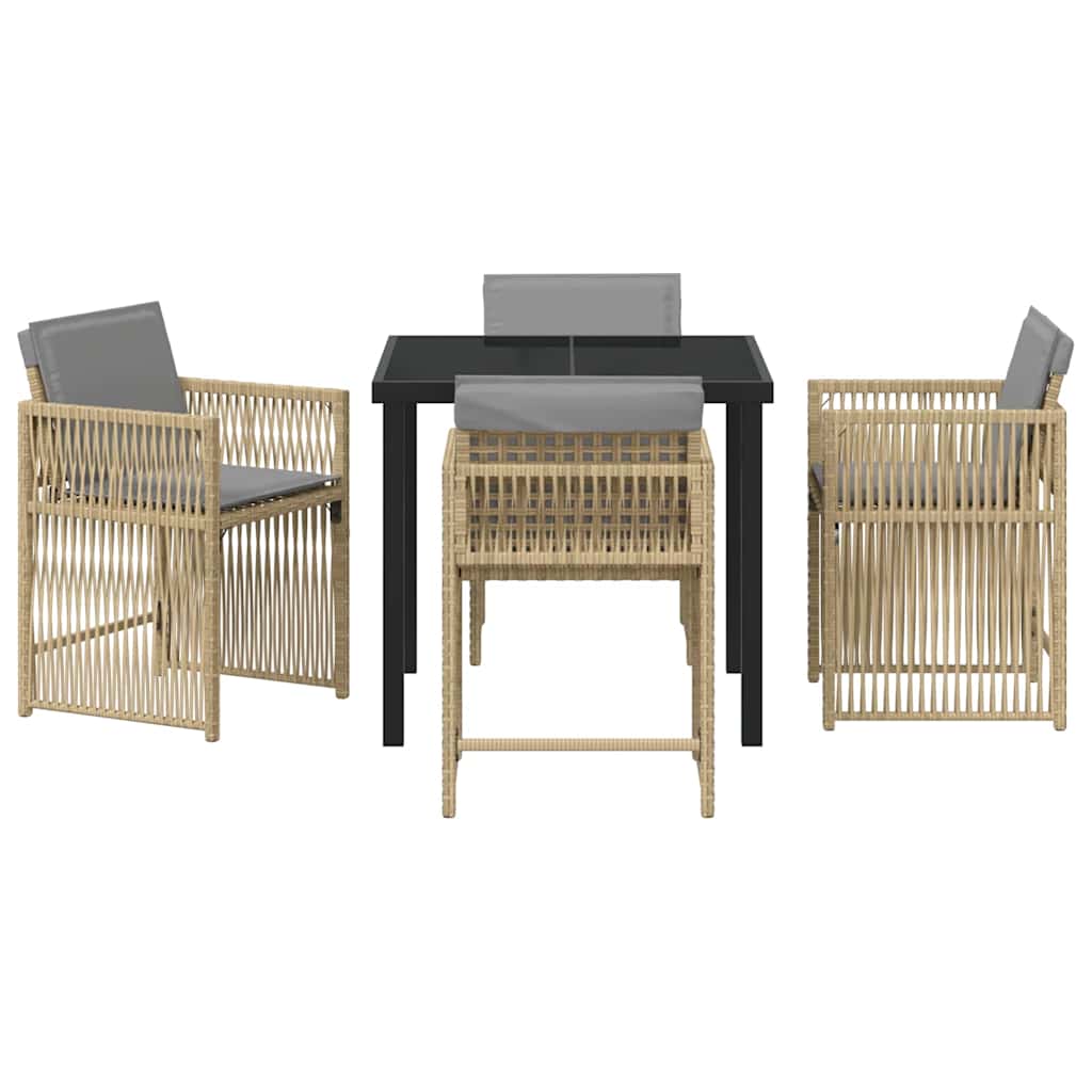Kert étkező szett 5 pcs Bézs polirattan
