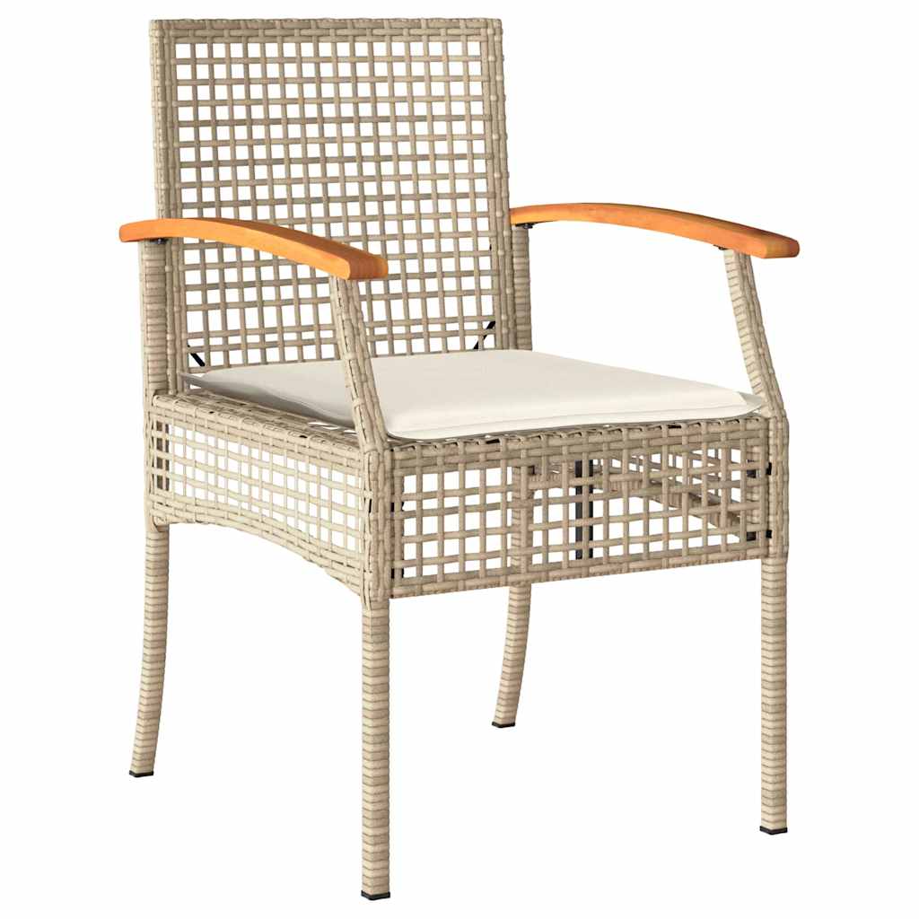 Kert étkező szett párnával 3 pcs Beige és fekete Rattan