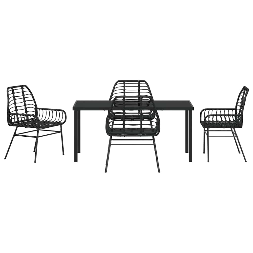 Kert étkező szett 5 pcs Fekete polirattan