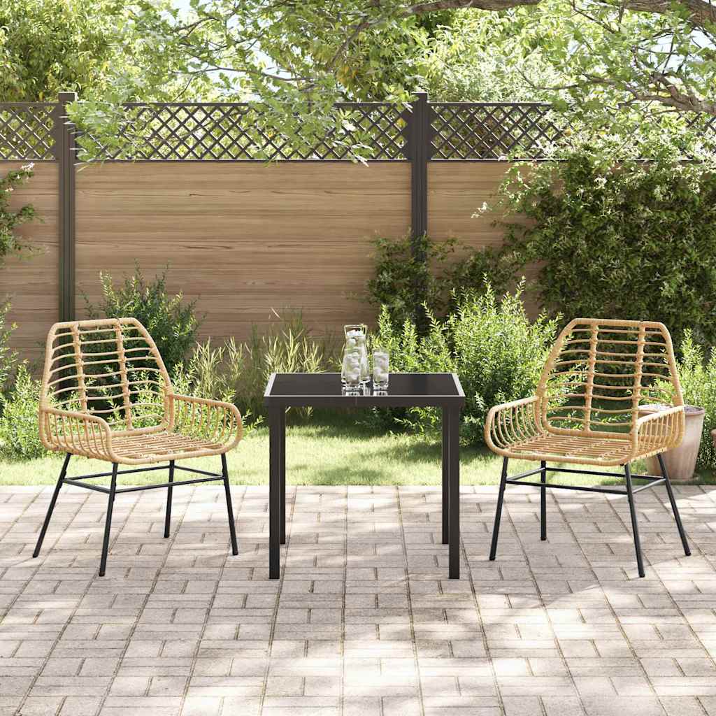 Kert étkező szett 3 pcs Barna polirattan