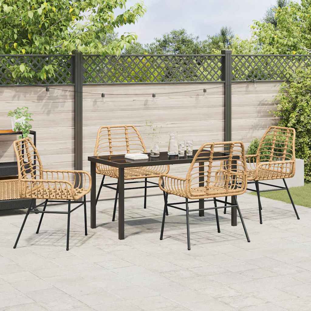 Kert étkező szett 5 pcs Barna polirattan