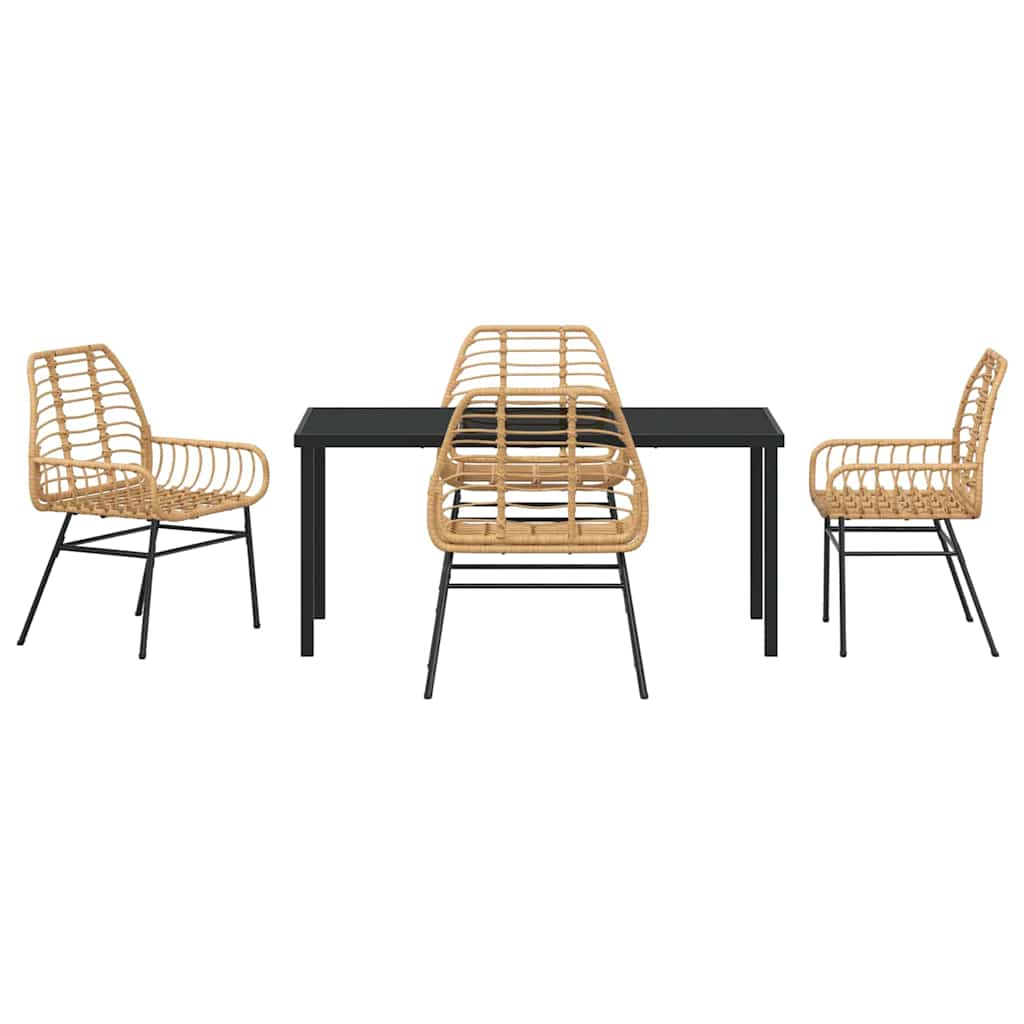 Kert étkező szett 5 pcs Barna polirattan