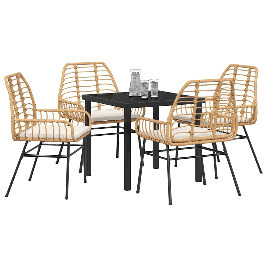 Kert étkező szett 5 pcs Barna polirattan
