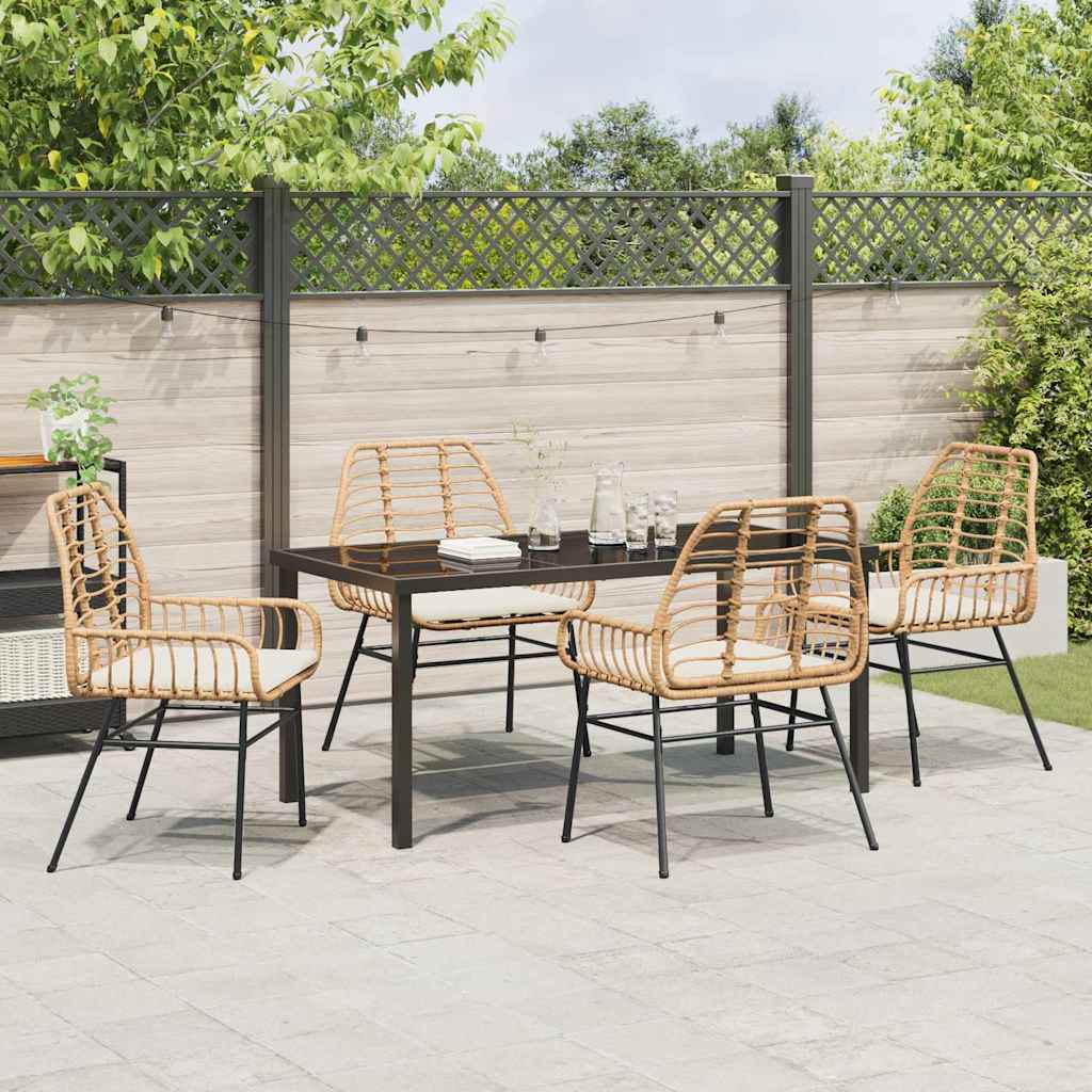 Kert étkező szett 5 pcs Barna polirattan