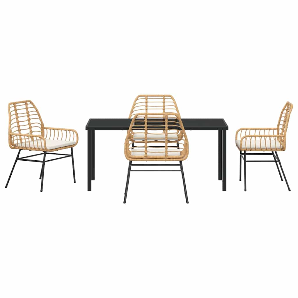 Kert étkező szett 5 pcs Barna polirattan
