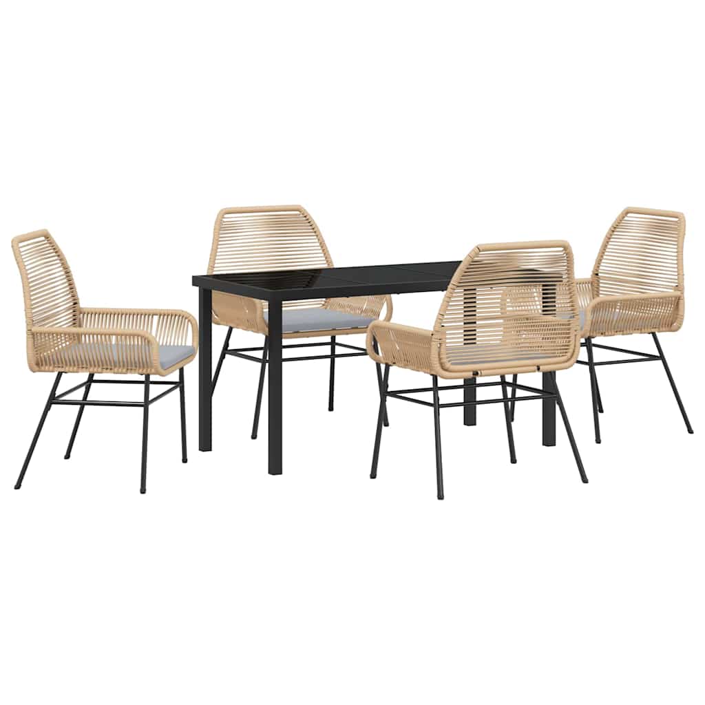 Kert étkező szett párnával 5 pcs Barna polirattan
