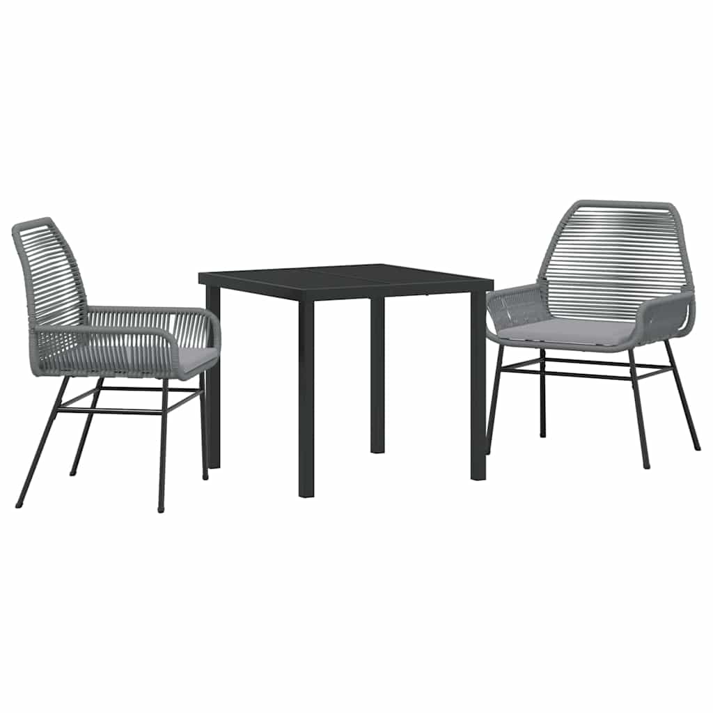Kert étkező szett párnával 3 pcs Szürke polirattan