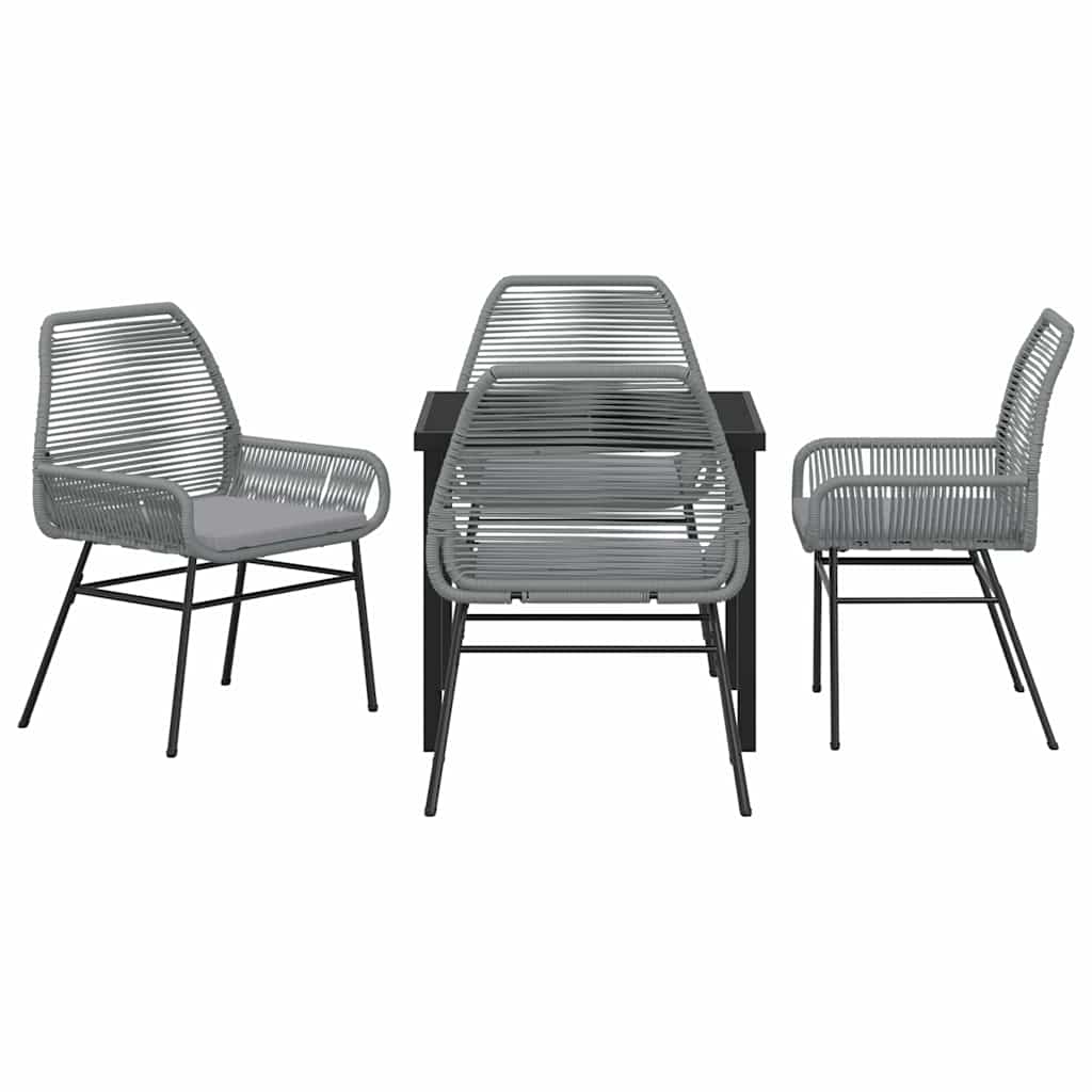 Kert étkező szett párnával 5 pcs Szürke polirattan