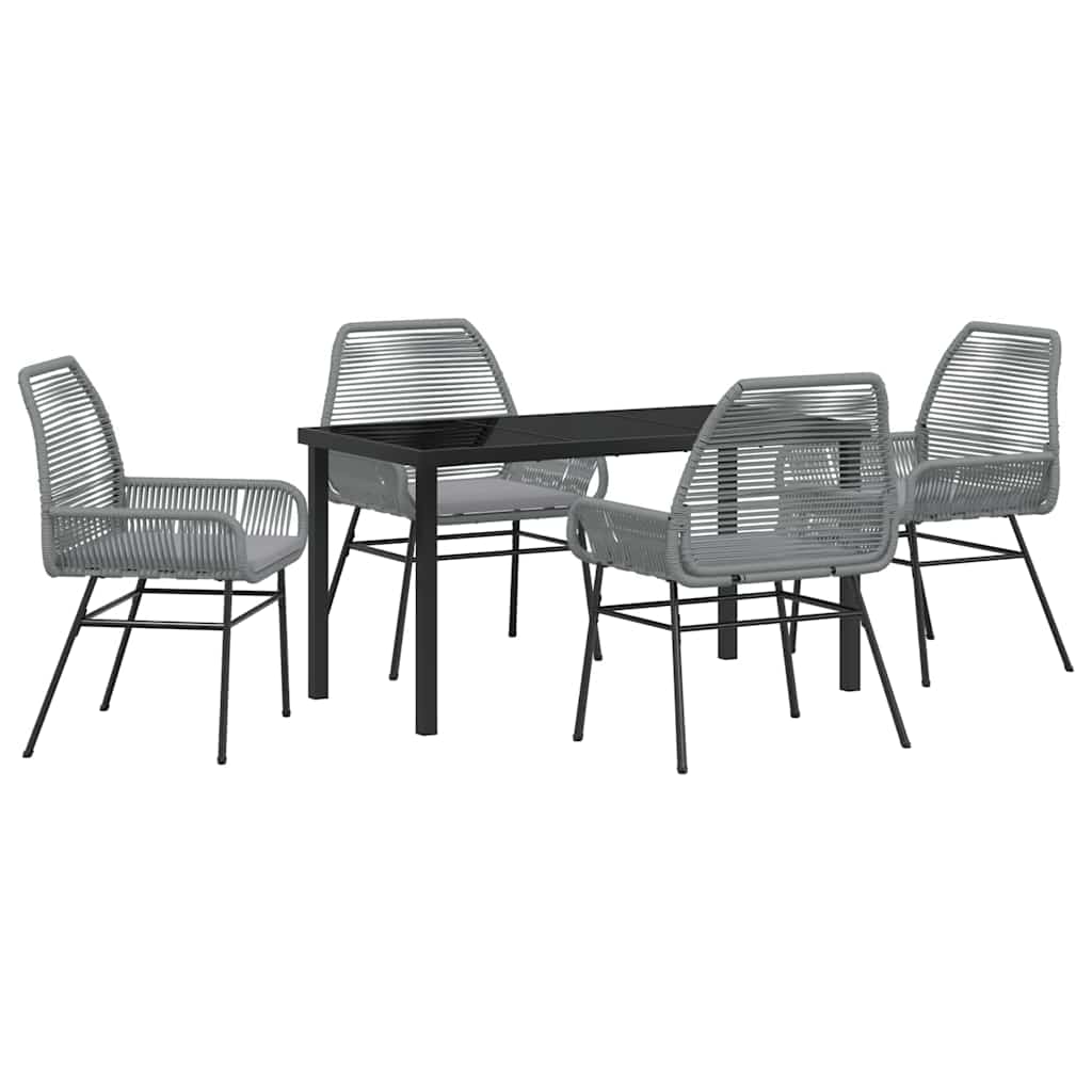 Kert étkező szett párnával 5 pcs Szürke polirattan