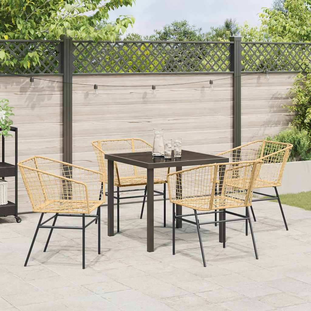Kert étkező szett 5 pcs Barna polirattan